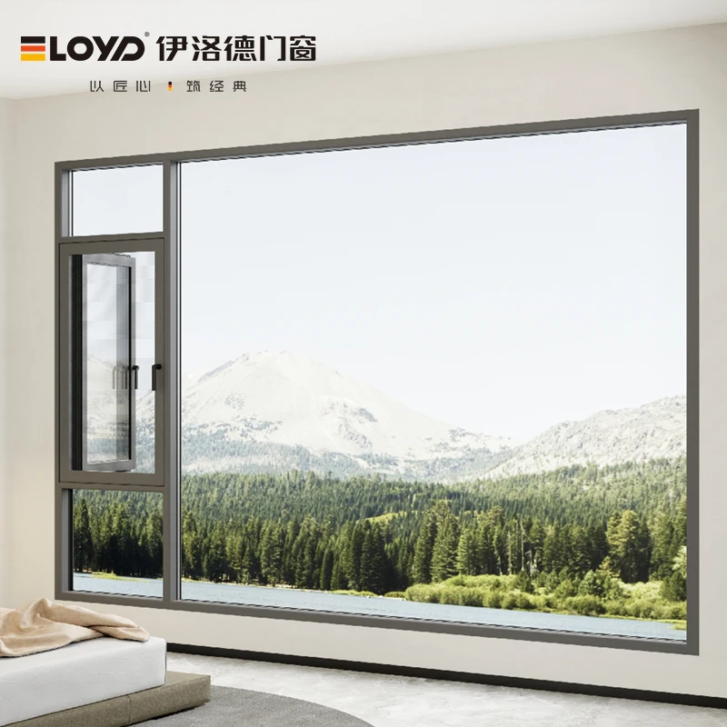 Eloyd Modern Hurricane Proof Wind Resistant Double Glass Aluminum Alloy Swing Casement Window Soundproof Energy Star Qualified