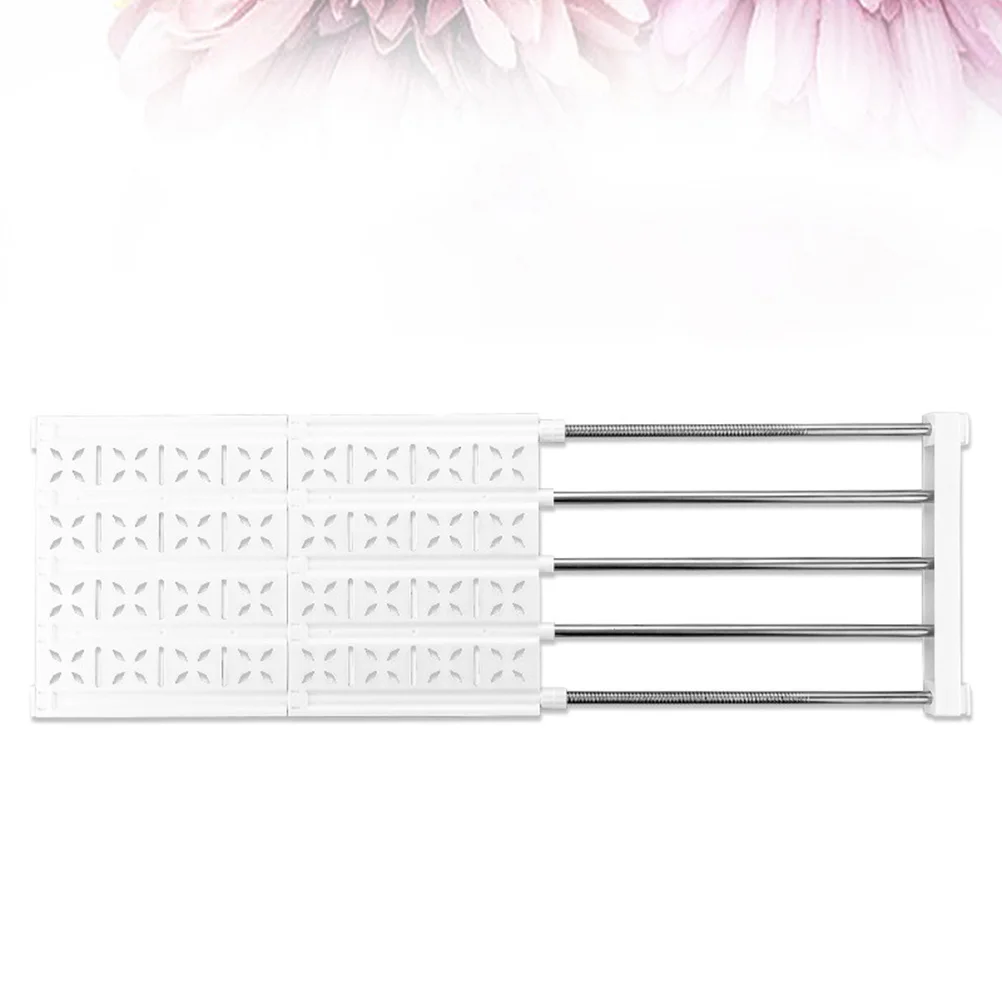 رف قابل للسحب، أنبوب فولاذي بلاستيكي، خزانة ملابس قابلة للتعديل، مقسم تخزين لخزانة الملابس، خزانة المنزل باللون الأبيض #1