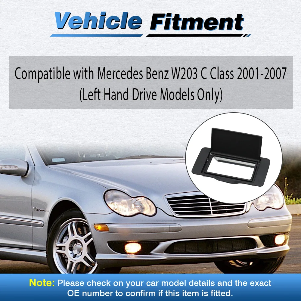 Pare-soleil de voiture, couverture de miroir cosmétique de maquillage pour Mercedes Benz W203 classe C 2001 2002 2003 2004 2005-2007 2038102110 LHD