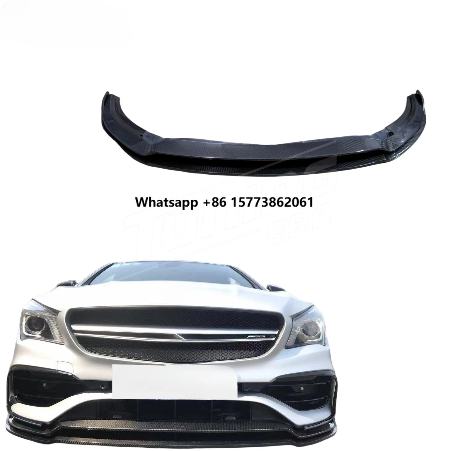 PT Style Carbon Fiber Front Lip Body Kit for  CLA C117 W117 2016-2018 Upgrade