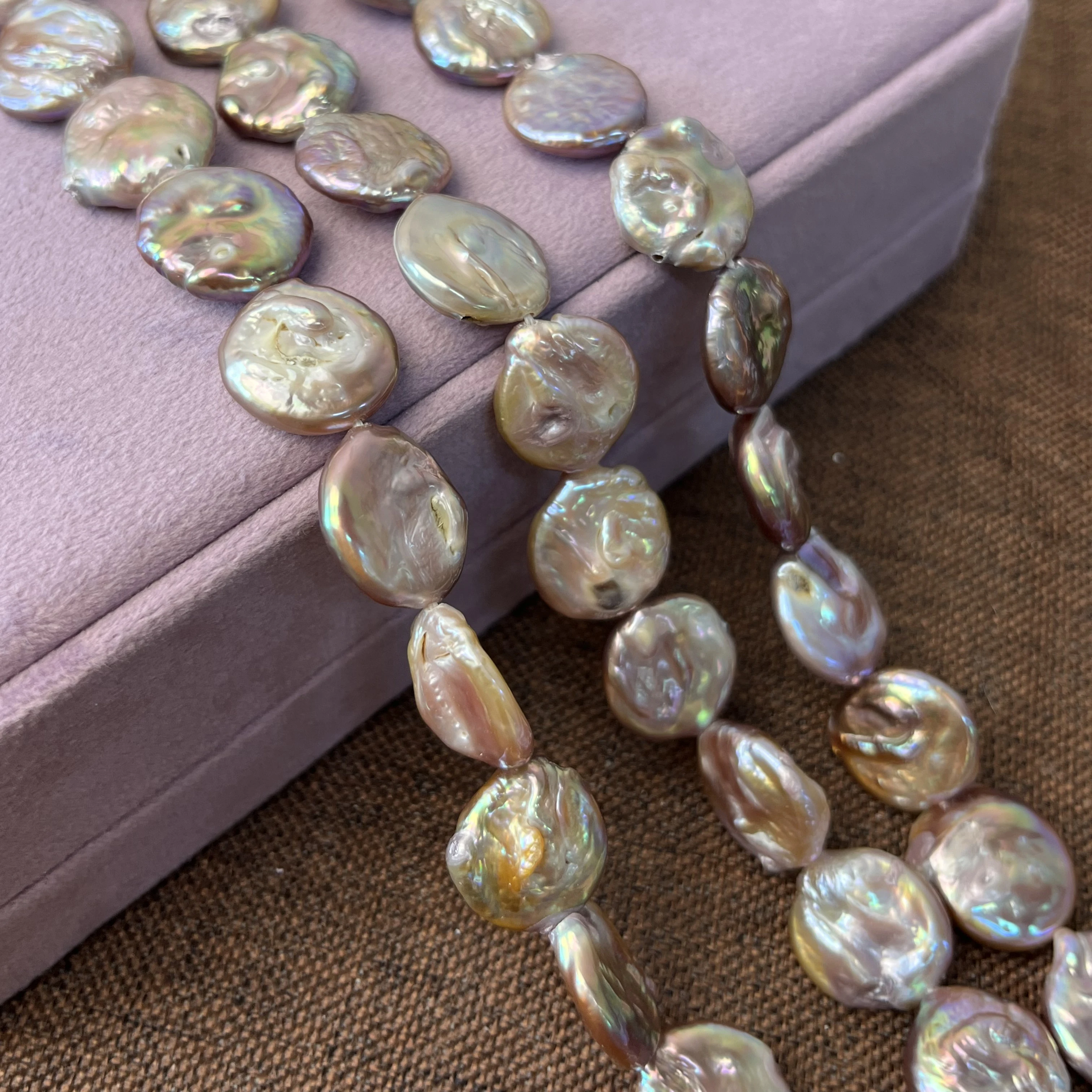 

15-16mm Candy-Colored Button-Shaped Baroque Natural Freshwater Pearls Beads for Jewelry Making DIY Necklace Bracelet Accessories