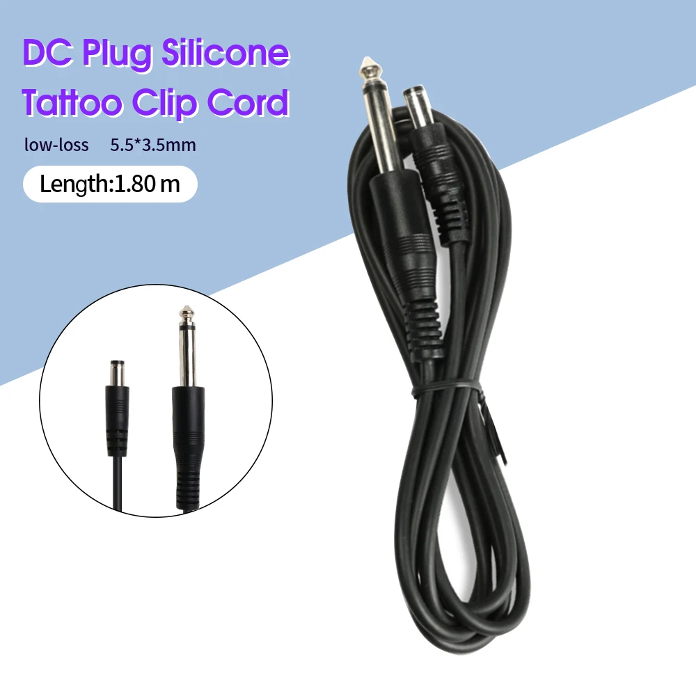 1pcs Tattoo Clip Cord Line Power Cable DC Connector For Rotary & Coil Tattoo Machine Gun Silica Tattoo Clip Cord Accessories