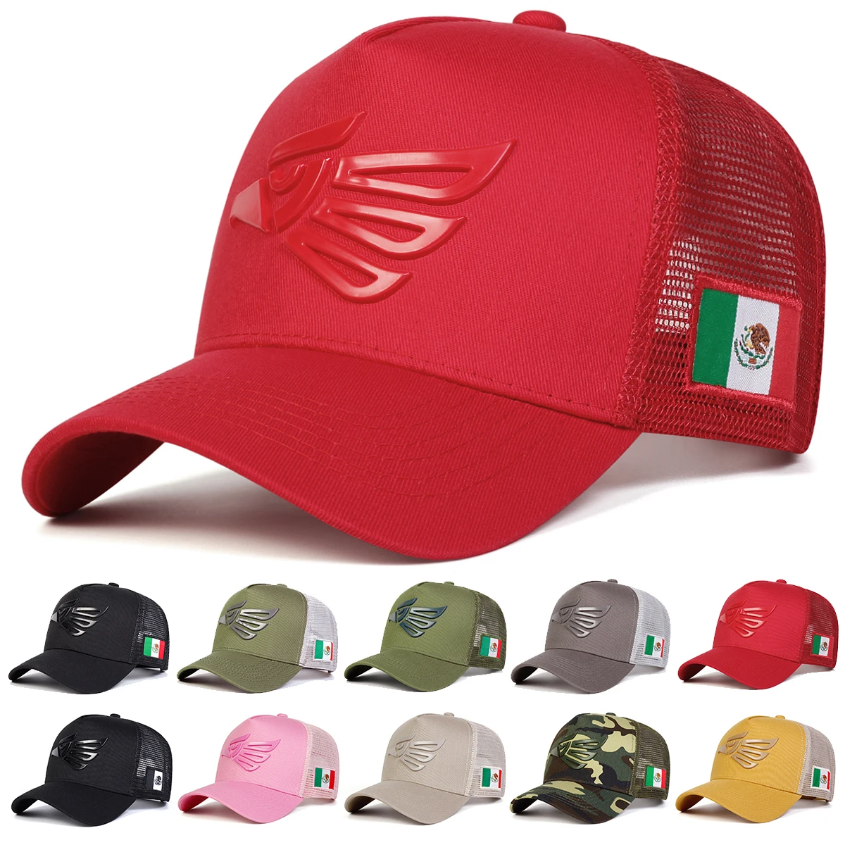 Uni Mexican Eagle Label Baseball Net Caps Outdoor Adjustable Spring and Summer Casual Sunscreen Hat