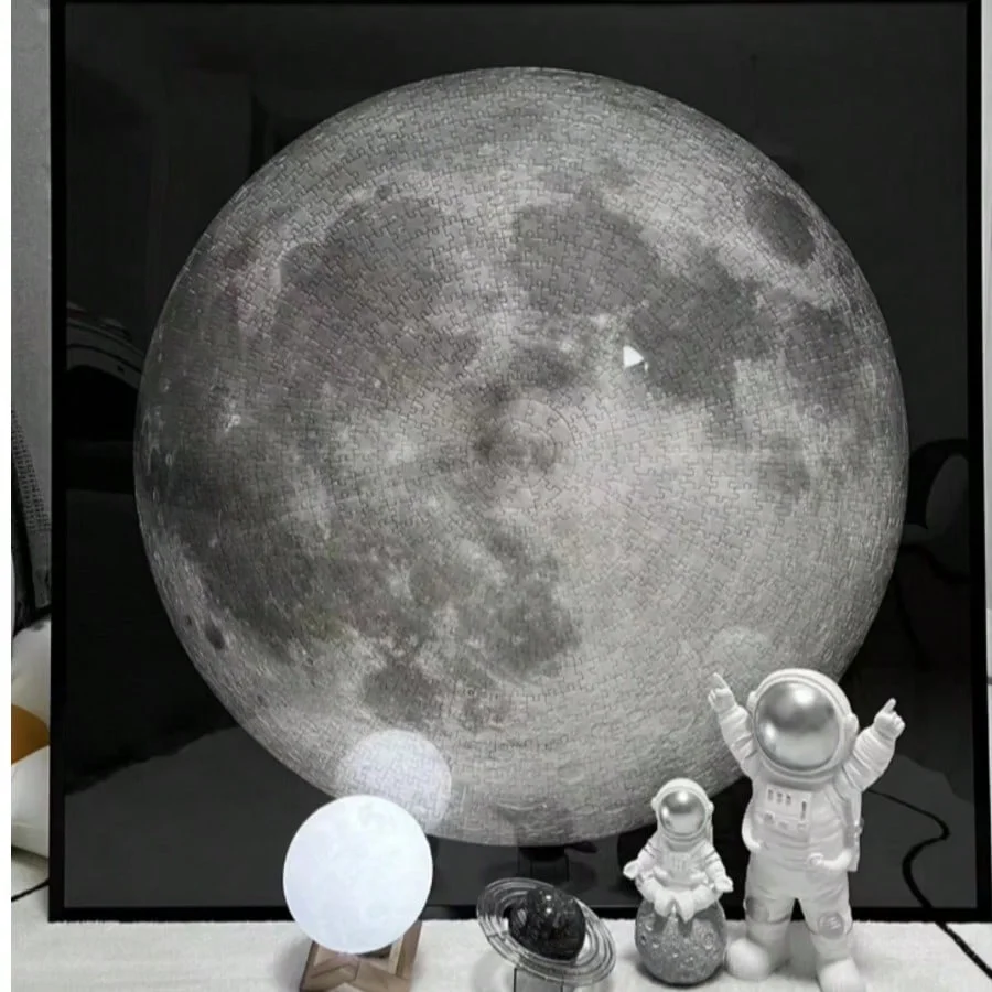 

Irregular 1000Pcs Puzzle Thickened Moon Earth Planet Toy High Difficulty Stress Relief Creative Puzzle for Home Decoration