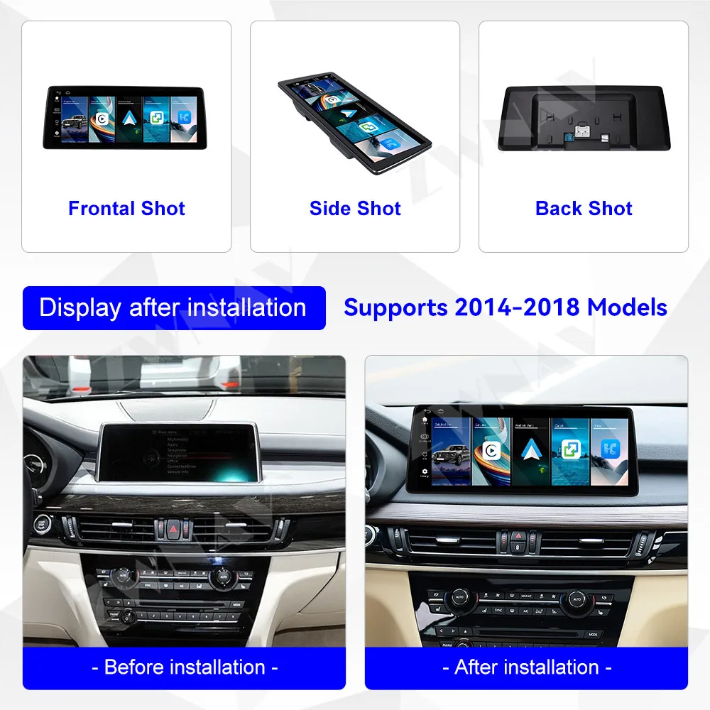 Linux System Wireless Carplay 12.9inch Multimedia Display Screen For BMW X5X6 2014-2018 NBT/EVO GPS Navigation Multimedia Player