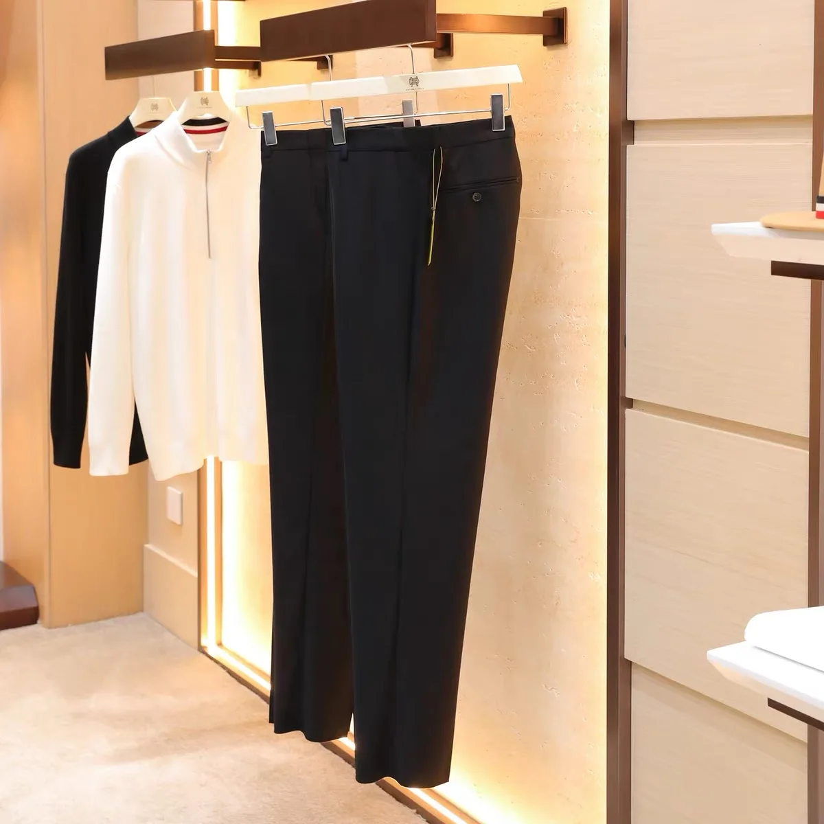 

Осень 2023, мужские роскошные повседневные шерстяные прямые брюки, деловые повседневные брюки, драпированные удобные прямые брюки West