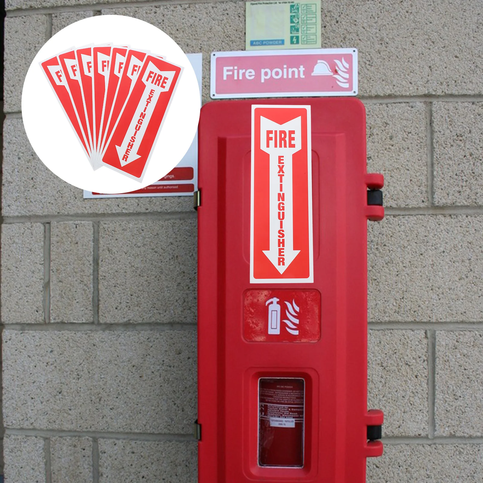 8 Pcs Fire Extinguisher Sticker Stickers Sign Self Adhesive Label Decal for Retail Store Office