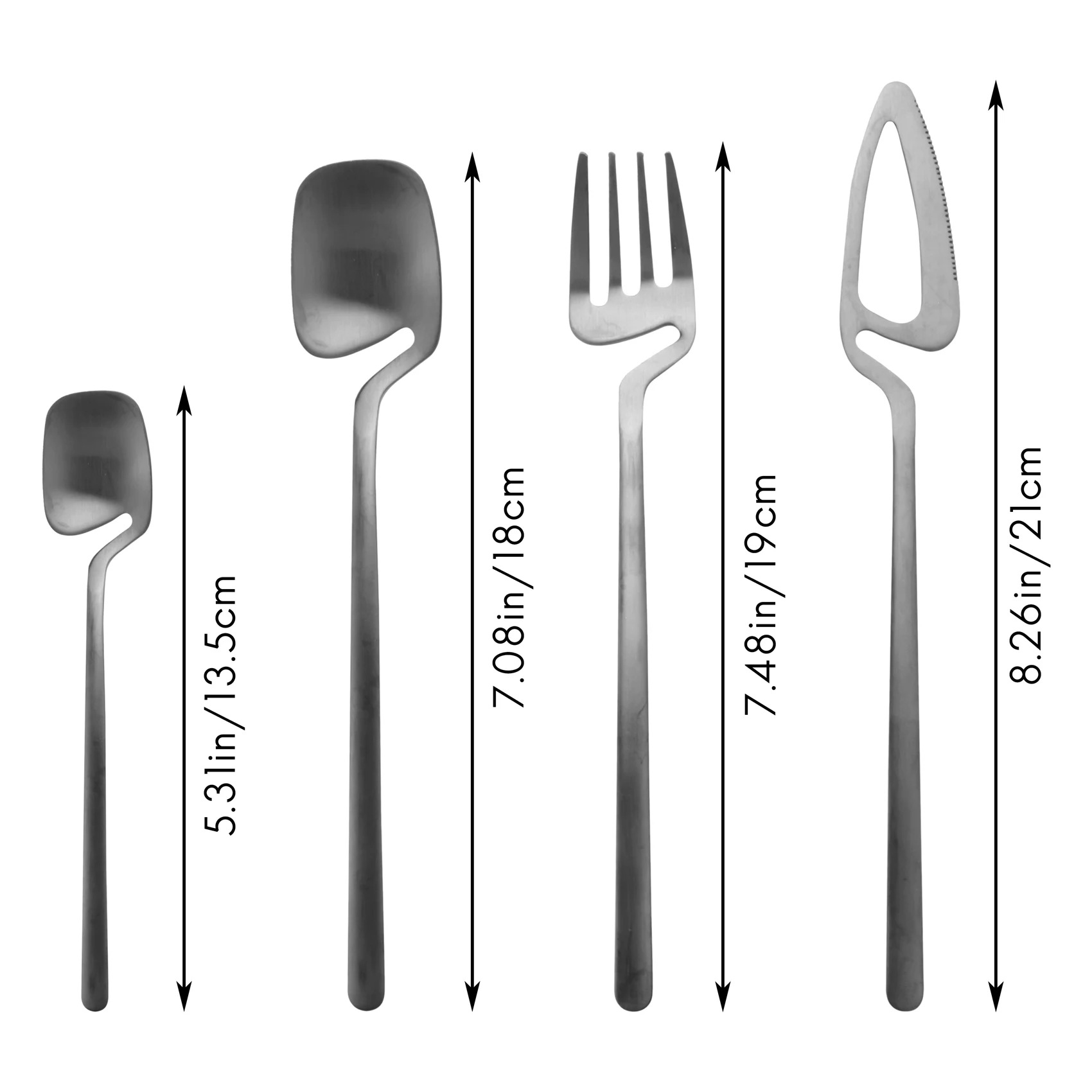 Matte Cutlery Set,Stainless Steel Dinner Tableware,Flatware Set,Knife Fork Spoon Dinnerware Set Party Set(4 PCS)-B09B