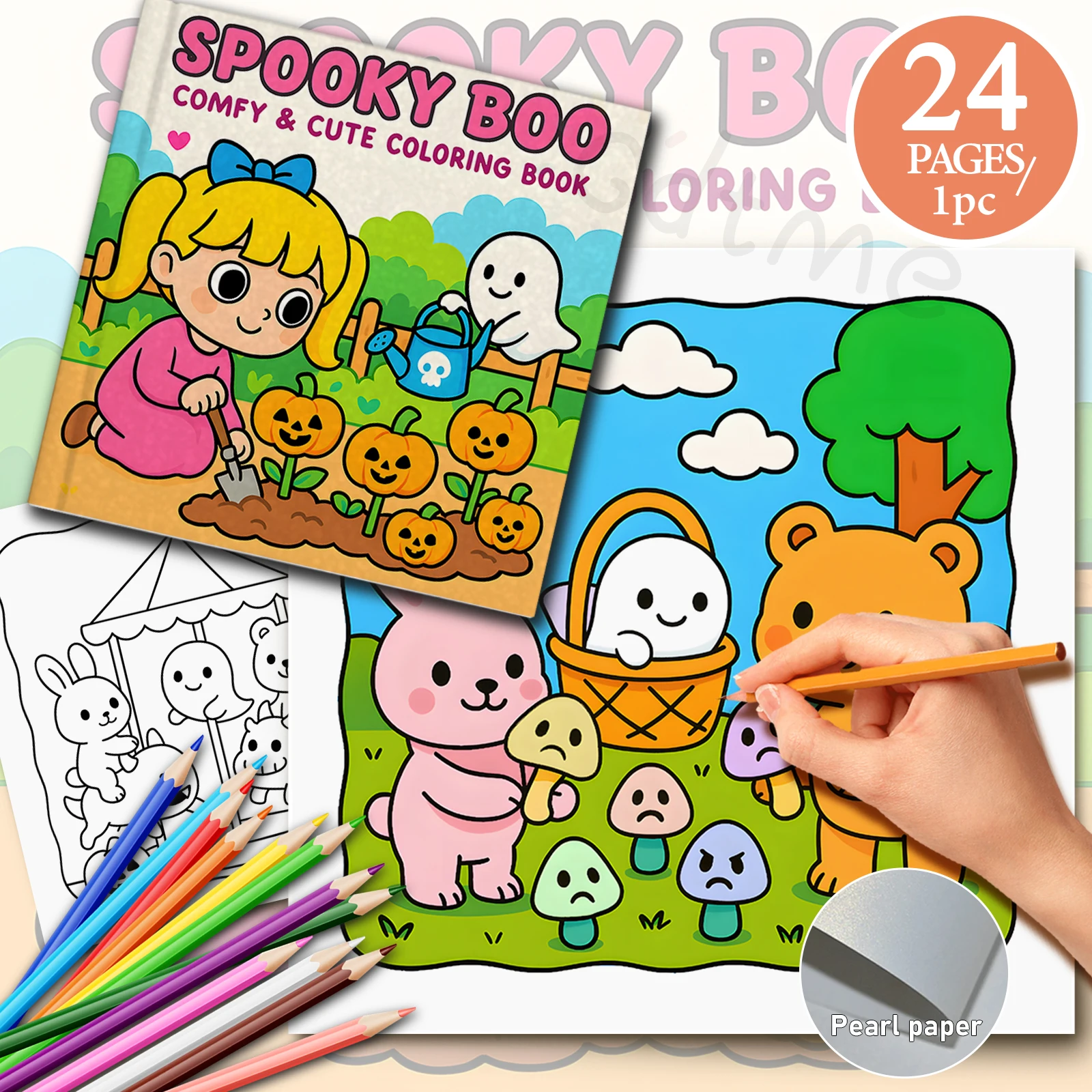 SPOOKY BOO Coloring Book For Adults And Teens Featuring Cute Cozy Daily Activities For Relaxation (Cozy Spaces Coloring)