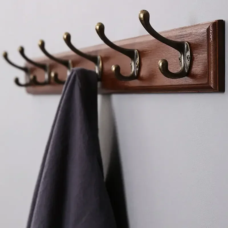 

Walnut Wood Wall Hook Hanging Coat Rack Bathroom Towel Bar Shelf Kitchen Bedroom Hallway Coat Clothes Holder Bathroom Accessory