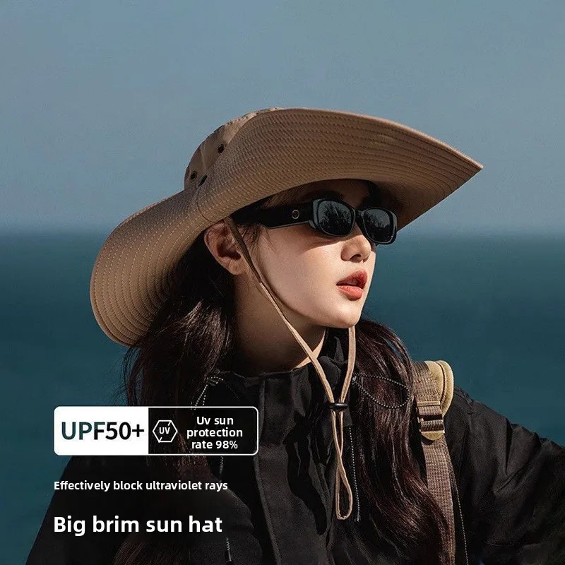 

Hiking hat, camping hat, spring and summer waterproof fisherman hat, women's sun protection outdoor western cowboy nylon quick-d