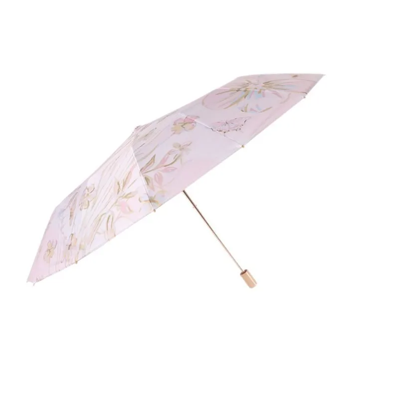 

Pink printed sun umbrella sunscreen enlarged 16 bone sunshade dual-purpose high-value folding umbrella