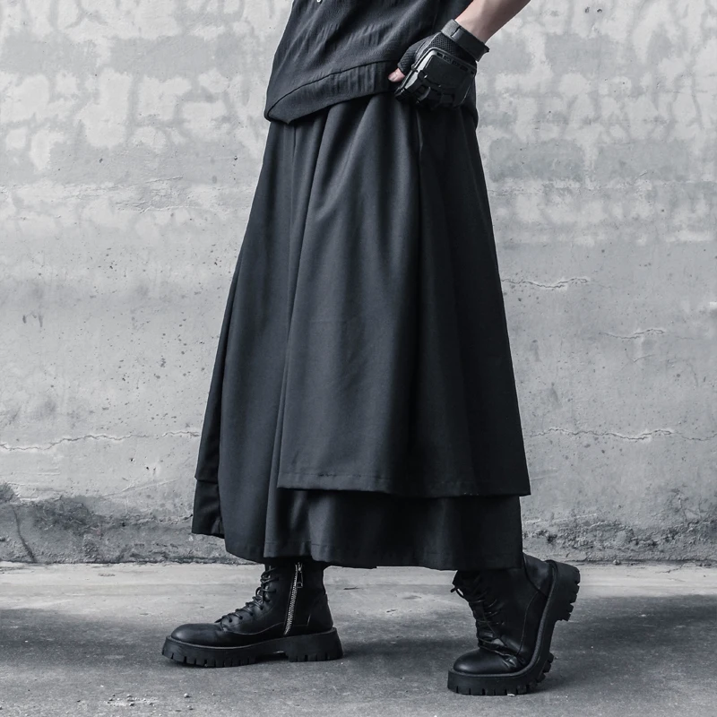 

Fall Wide Leg Pants Hair Stylist Dark Department Yambeng Men Culottes Eighth Pants Women