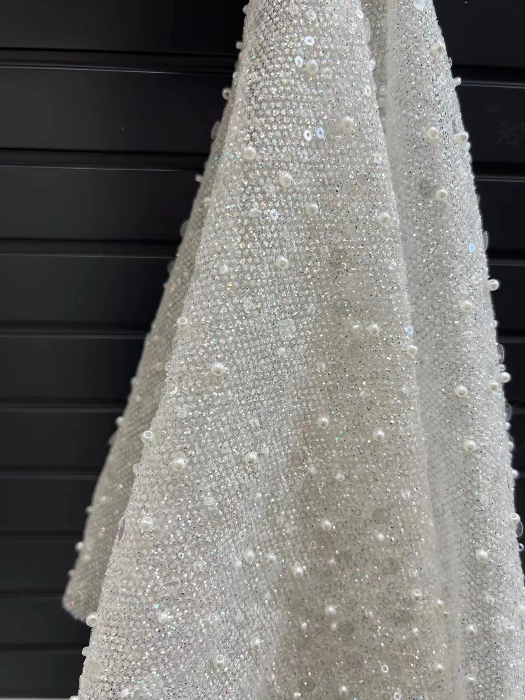 Latest Classic Superior Quality Elegant Sequin Tulle Lace With Biggest Beads Fabric for Wedding Party Dress NN6559_E