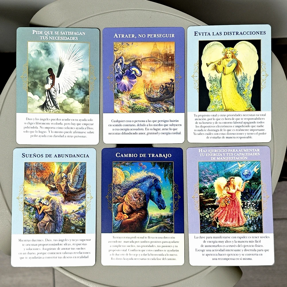 10,4 * 7,3 cm 44 stuks Oracle-kaarten Angels of Overvloed Oracle Deck Spaanse editie