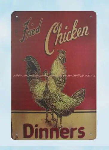 

living room wall decor Fried Chicken Dinners metal tin sign