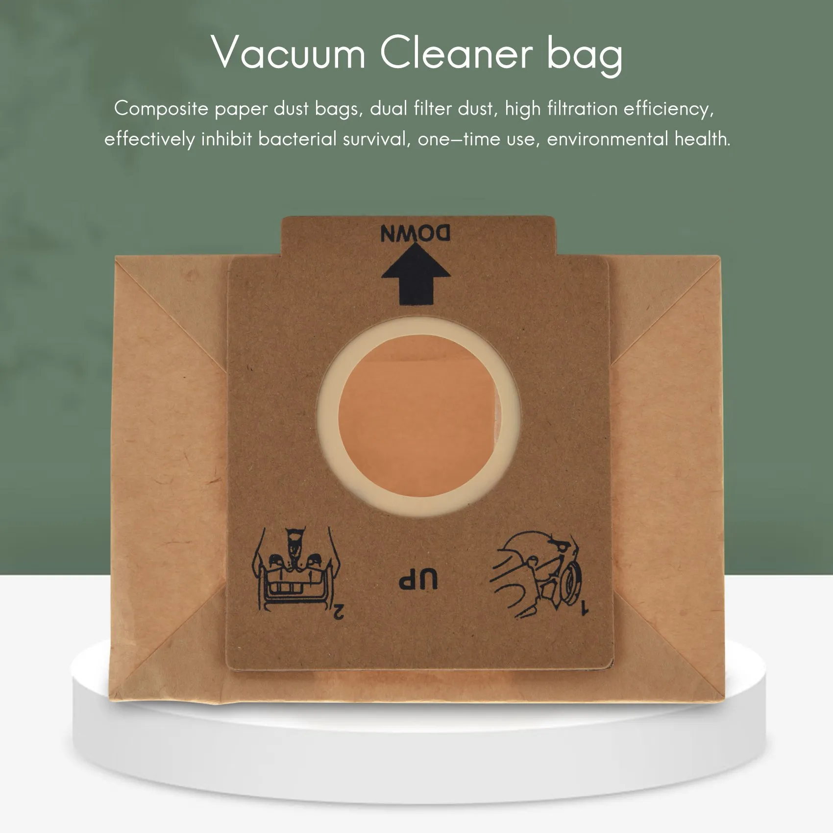 Sacchetti per la polvere in carta Kraft per aspirapolvere da 10 pezzi sacchetto per la polvere a doppio filtro adatto per Z1480 ZW1200-211 ZC1120B ZC1120R ZC1120Y ZMO1510