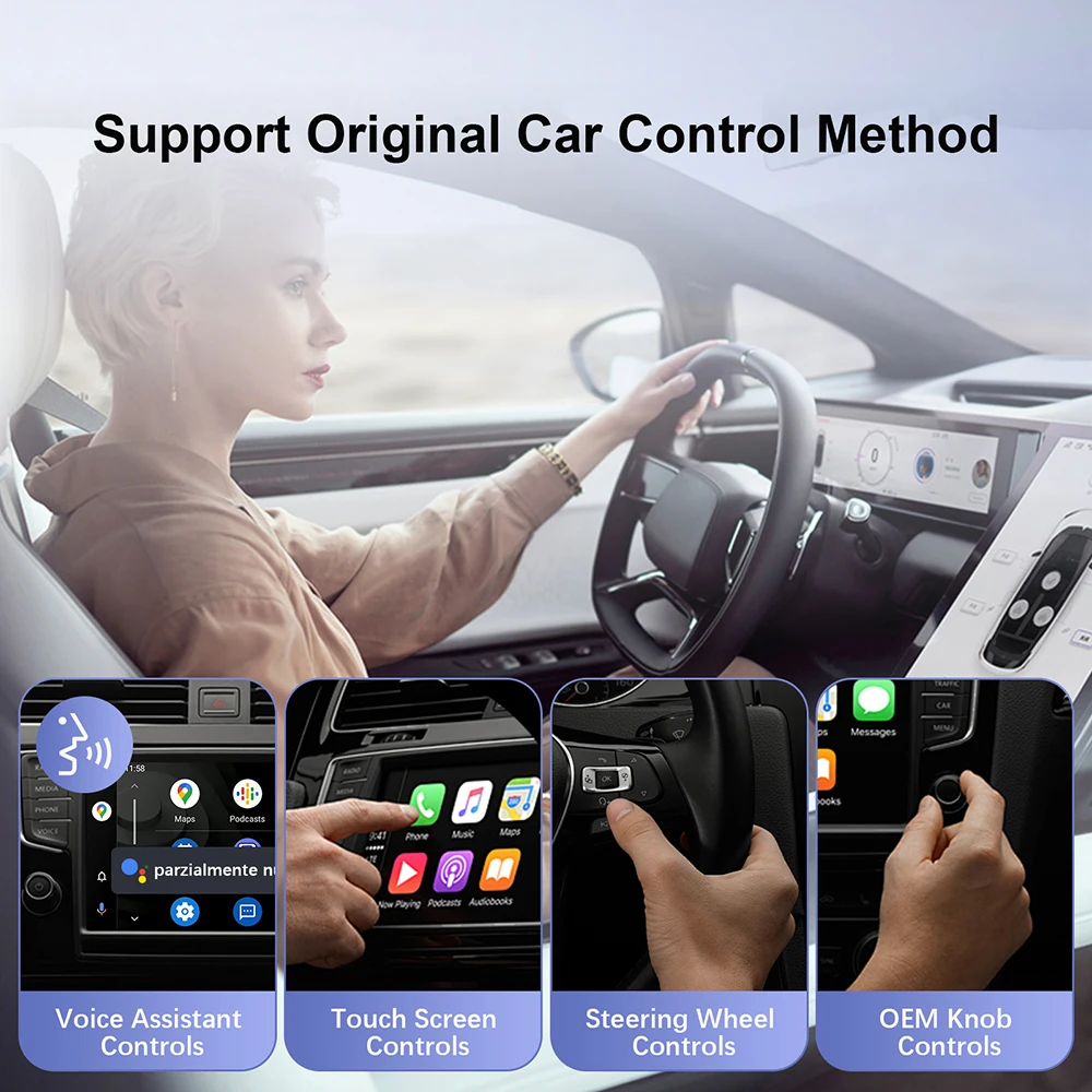 Wireless CarPlay Adapter for iPhone＆Android, Small Size,Plug and Play,Fast and Stable Connection Wireless