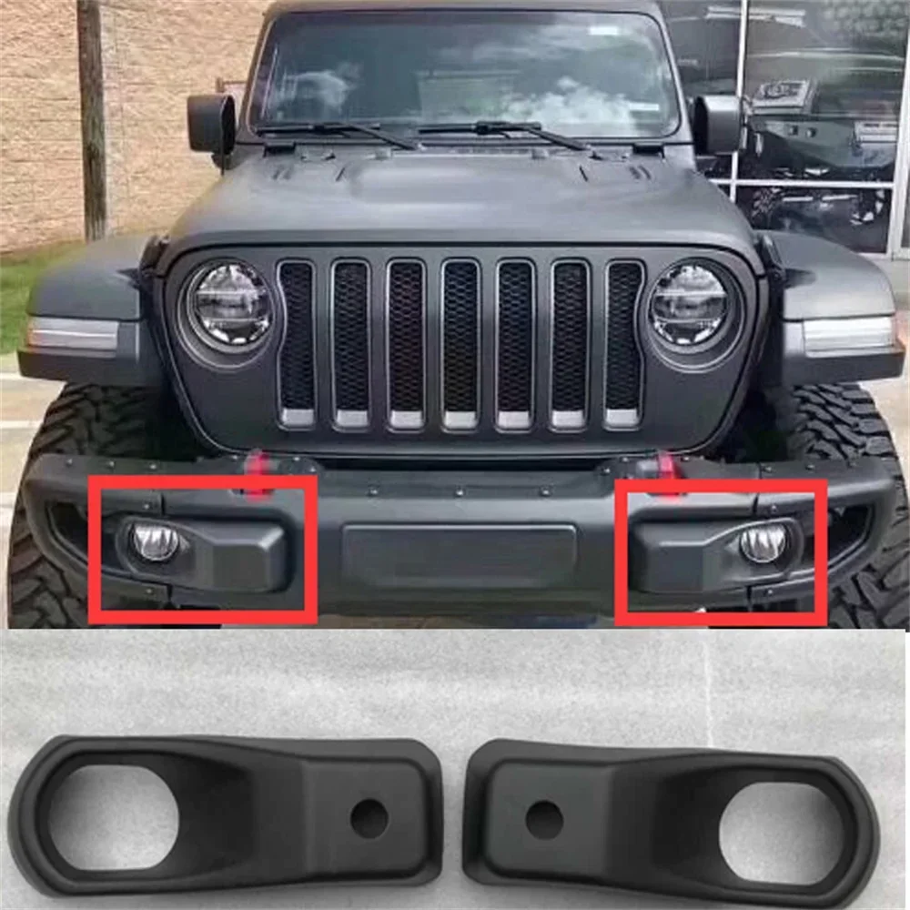 Front Fog Light Frame Cover Anti-collision Trim Modification for Jeep Wrangler JL 2018-2020