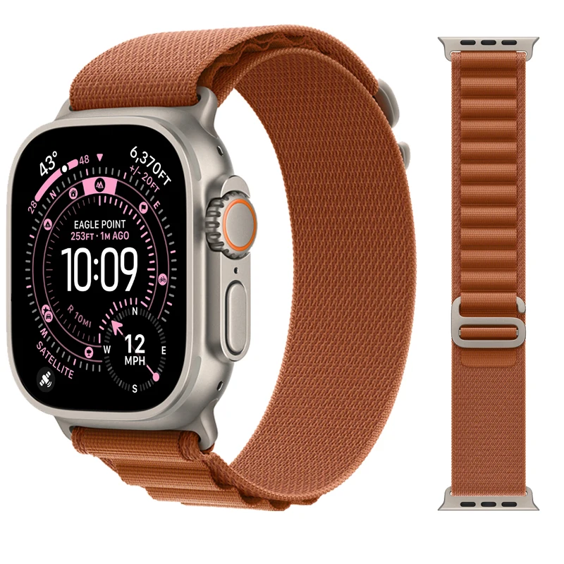Alpine Loop Armband für Apple Watch Bands Ultra 4 3 2 49mm 44mm 40mm 45mm 46mm 42mm Nylon Correa iWatch Series 12 11 10 9 8 7 6 SE