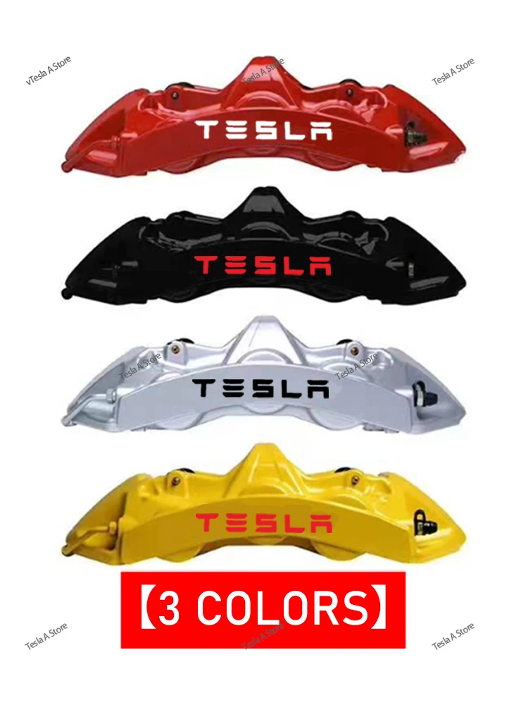 9PCS Car Brake Caliper Sticker Heat Resistant Decal Decoration PVC Sticker Decal Auto Accessories For Tesla Model 3 X S Y P100D