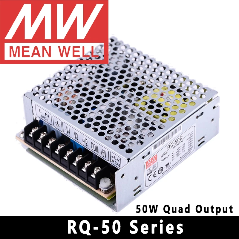 

Импульсный источник питания Mean Well RQ-50B/50C/50D AC/DC 50W с четырьмя выходами, магазин Meanwell онлайн