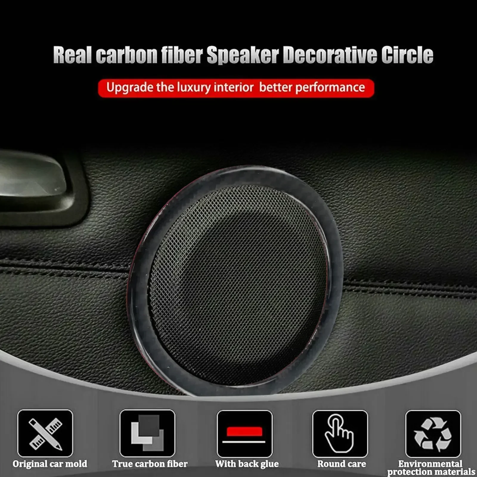 

2 Pcs Carbon Fiber Car Door Speaker Bezels For 2005-2012 For BMW 3 Series E90 E92 Direct Replacement Beautiful And High Quality