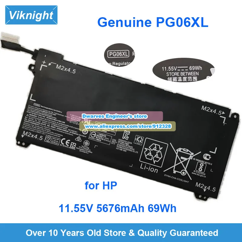 

Оригинальный аккумулятор PG06XL 11,55 В 5676 мАч 69,00 Втч HSTNN-DB9F L48431 для HP Omen 5 Air Series 15-dh 15-dh0007TX-dh0161TX-dh0025nl