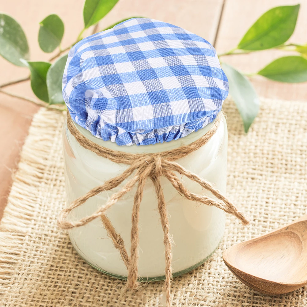 5 قطعة جرة العجين المخمر يغطي قابلة لإعادة الاستخدام القماش الزجاج جرة غطاء الخبز التخمير غطاء المطبخ واسعة الفم تعليب تخزين قبعات #3