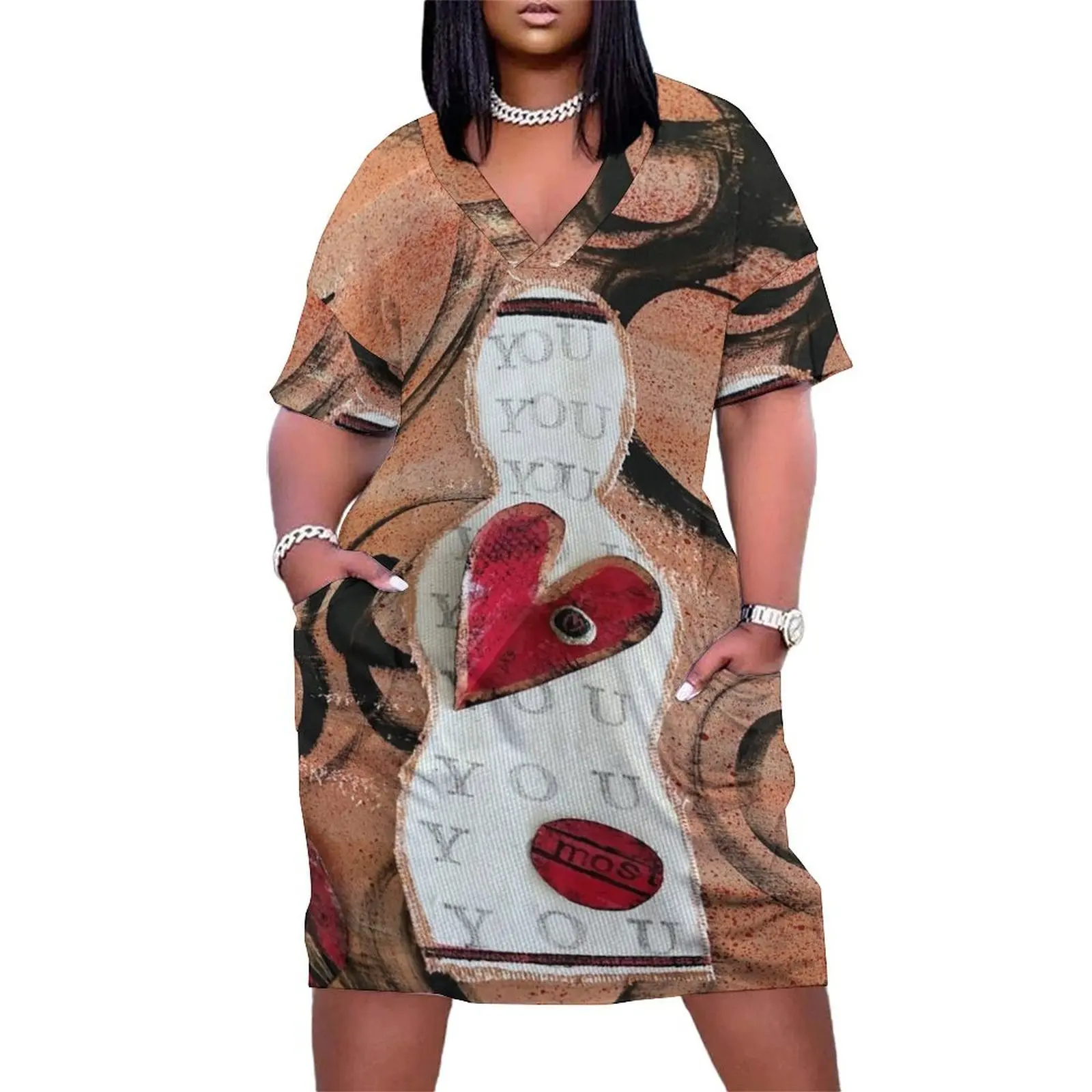 

love you most Loose Pocket Dress dress women elegant luxury Dress for pregnant women womans clothing Women's evening