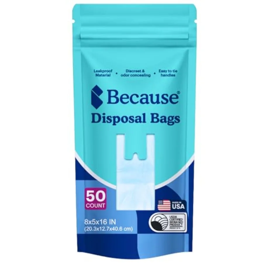 

Incontinence Disposal Bags Tear Resistant Disposal Bags for Men Women Extra-Large Leak Protection Odor Blocking 50 Count