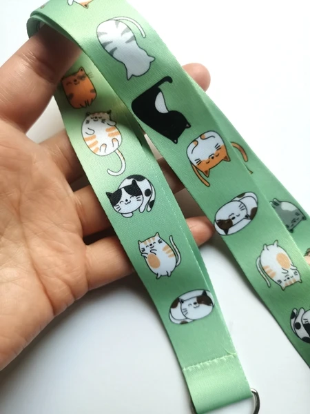 New 1 pcs cartoon cat Lanyards Keys Neck Strap For Card Badge Key Chain Lanyard Key Holder DIY Hang Rope Keyrings