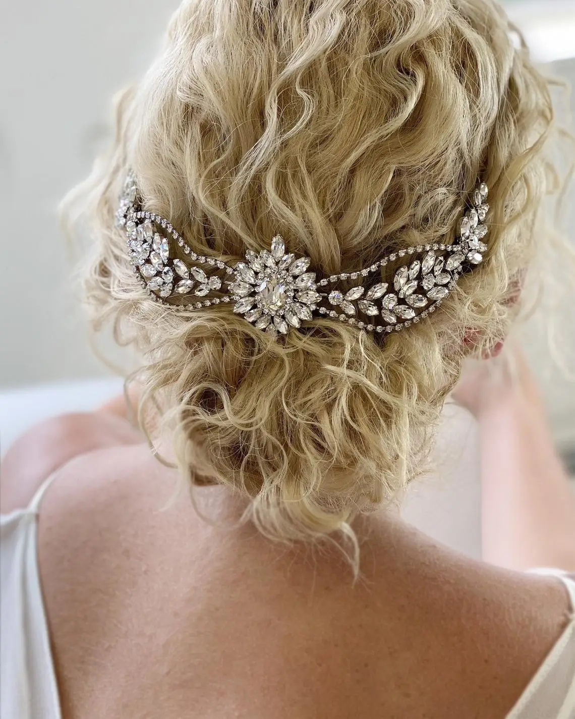 Bridal Hair Comb silve handmade headdress gold super Fairy Big Girl Rhinestone crown crystal hair hoop Wedding Hair Accessories image 3