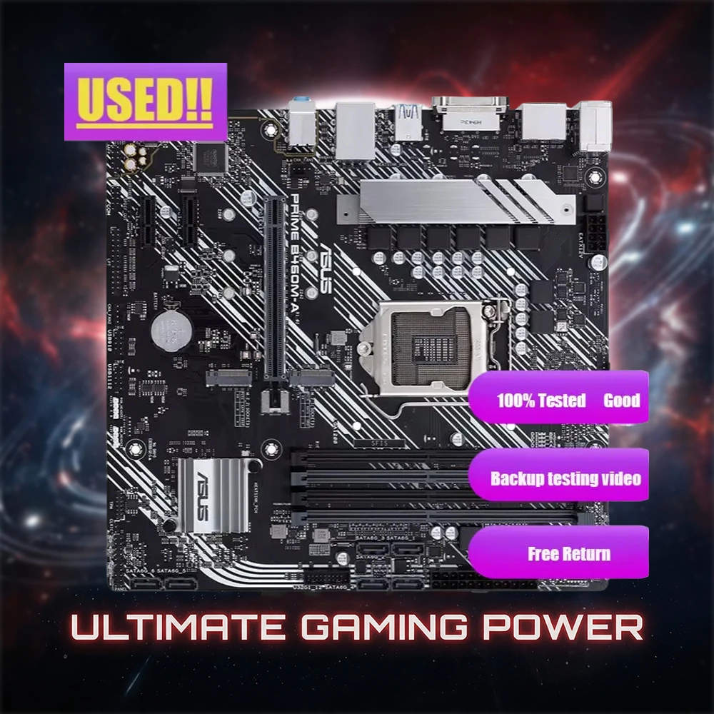 

B460M-A/B460M-A R2.0 Две модели будут отправлены случайным образом. LGA1200 поддерживает разъемы AURA SYNC RGB, два слота M.2, DDR4 2933 МГц.