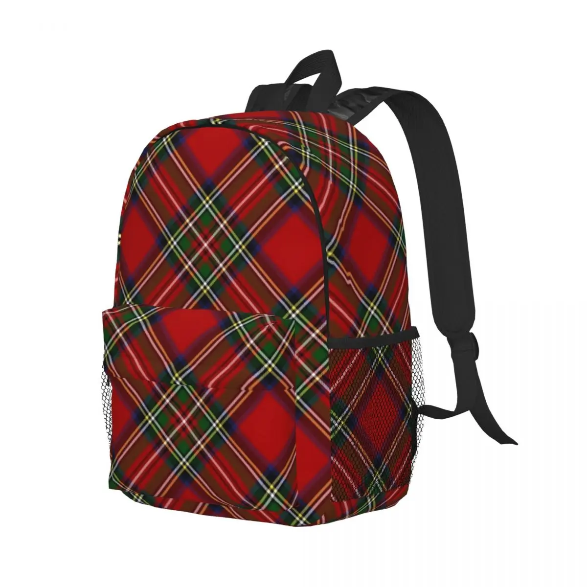 Royal Stewart Tartan Cross Plaid Backpacks Teenager Bookbag Students School Bags Travel Rucksack Shoulder Bag Large Capacity