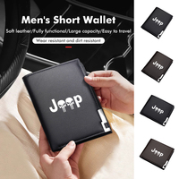 Leather Car Credit Card Holder Wallets Men Purse Money Bag For Jeep Patriot Renegade Wrangler JK JL Liberty Trailhawk