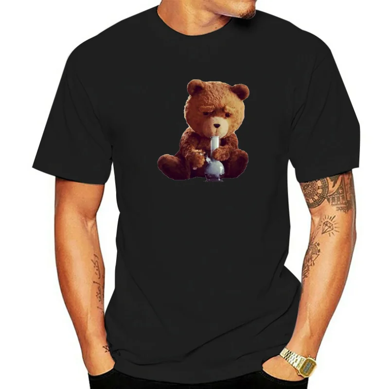 Ted Bear Smoking Bong Cotton Crew Neck T Shirt Zz Mens T Shirts 016273