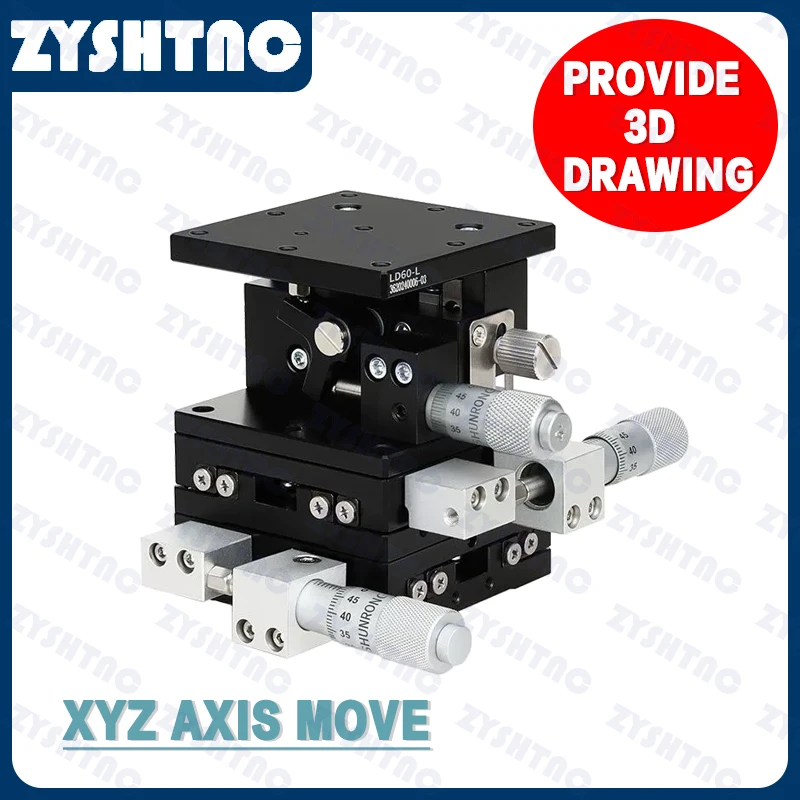 High Precision Micrometer Linear StageManual Displacement Platform XYZ Axis 25/40/60mm for Optical Equipment,Biomedical Science