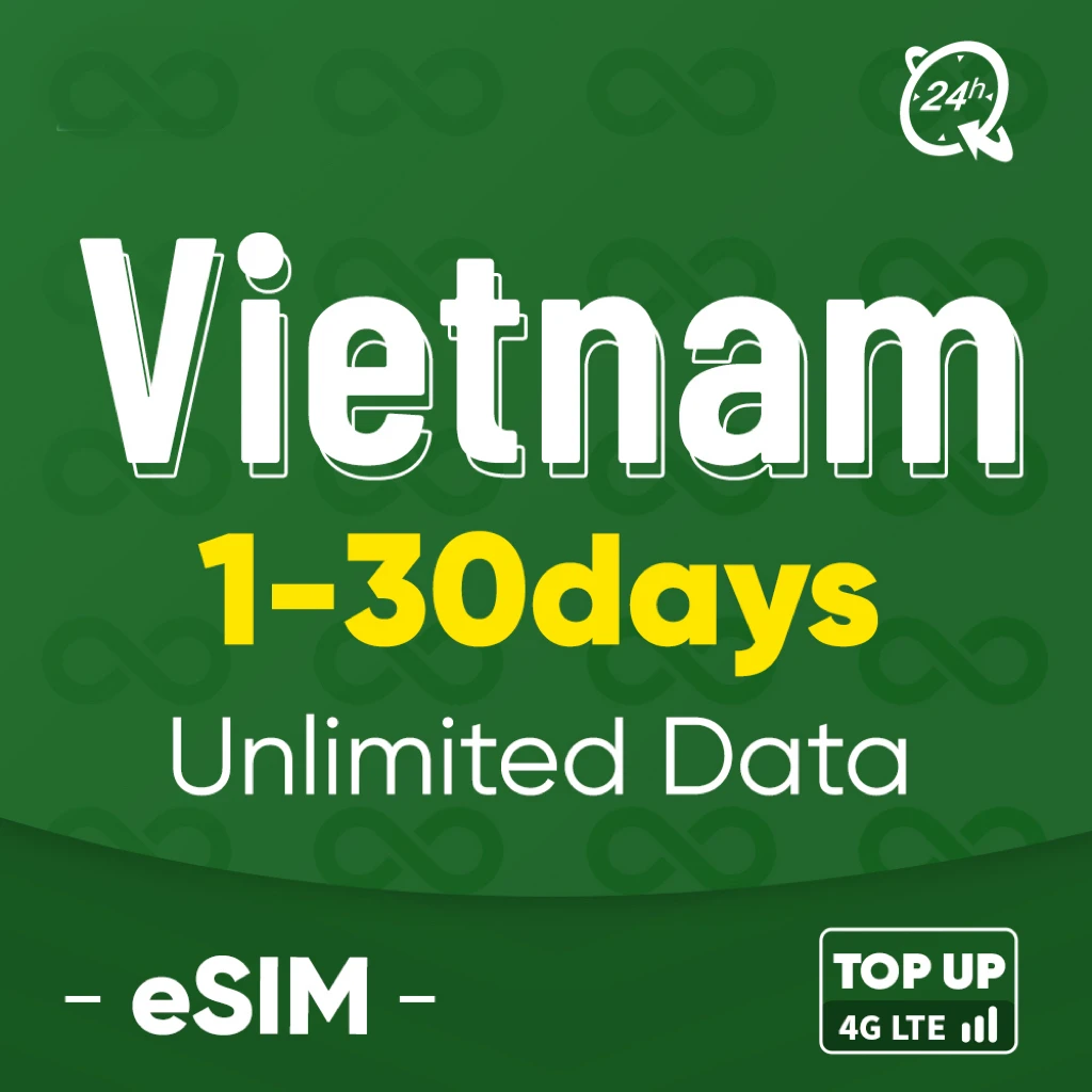 Vietnam Prepaid sim unlimited internet 4g  esim international roaming data sim card travel simkart