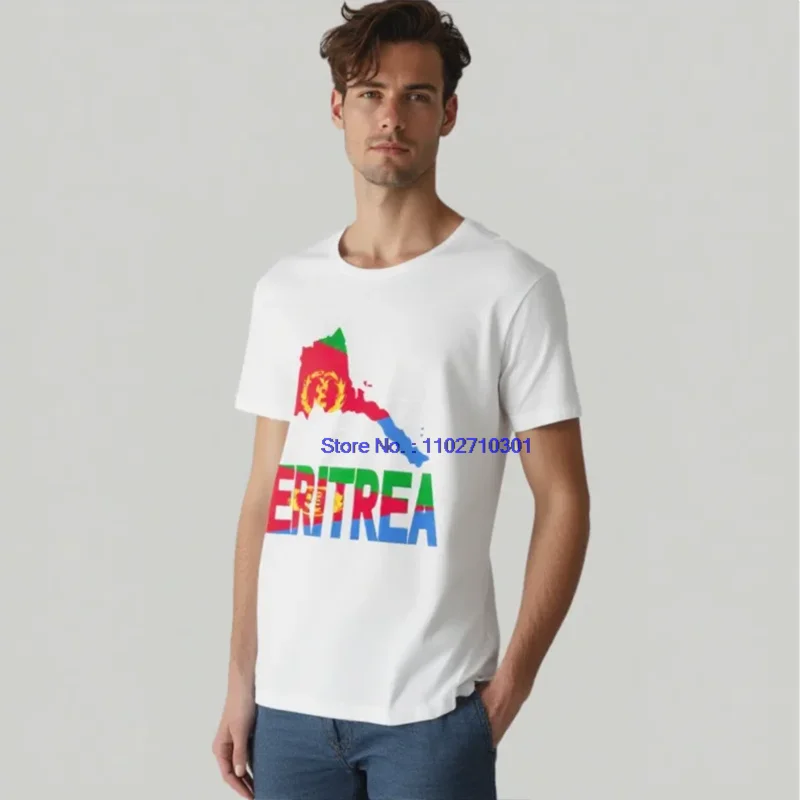 

Карта Эритреи Флаг Эритреи Африка Графические футболки Футболки Топы Летняя хлопковая футболка с коротким рукавом Мужская футболка с круглым вырезом и принтом