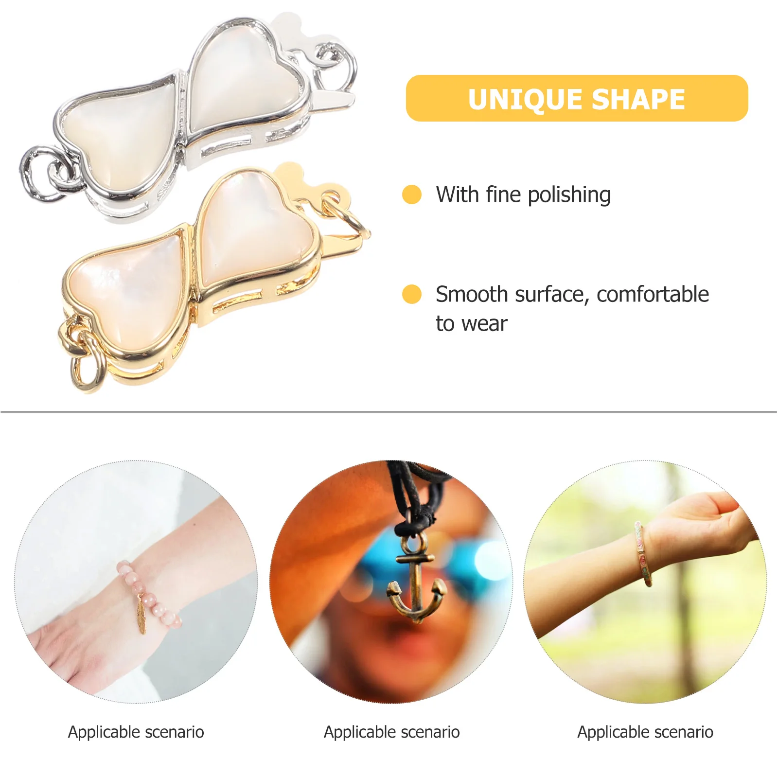 

2 Pcs Shell Necklace Buckle Clasps for Jewelry Making Clip Hook up Copper Connector DIY Closures Necklaces