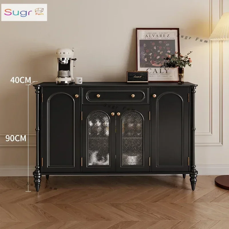 

American retro style dining side cabinet, living room against the wall, small apartment, household storage locker, kitchen, larg