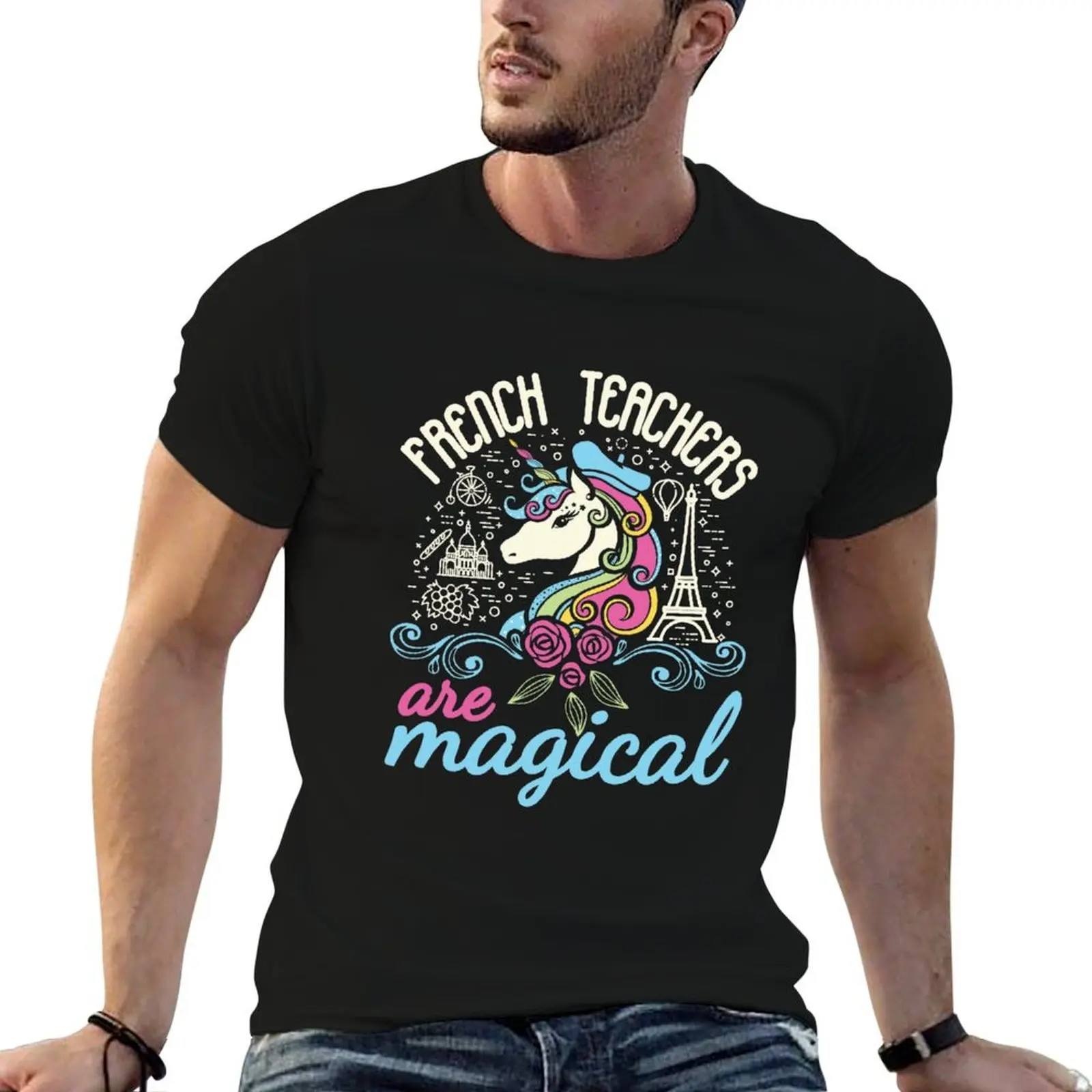 

French Teachers Are Magical Cute Teacher Unicorn T-Shirt anime t shirts for man g man t shirts for men T-Shirt