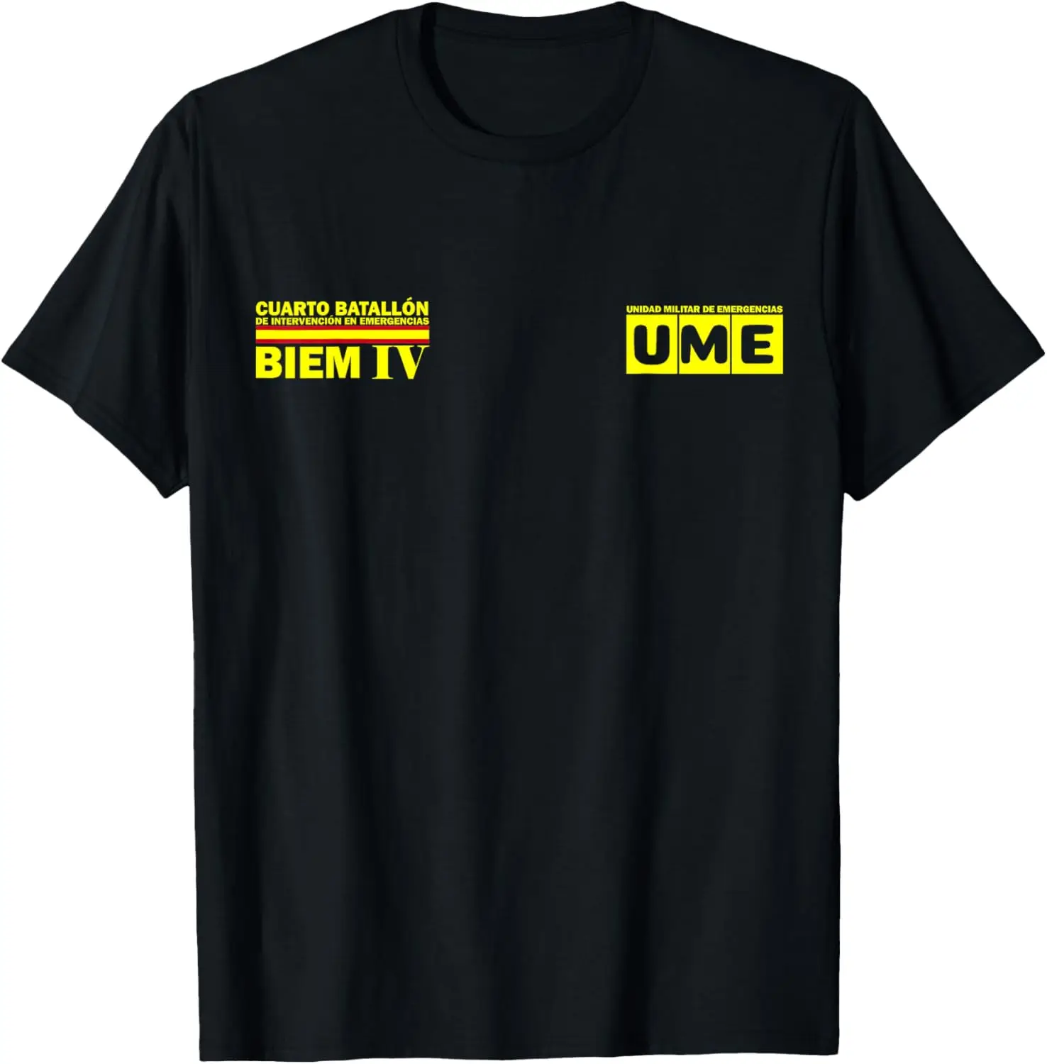Unidade Militar de Emergencias UME-BIEM IV Camiseta Manga Curta Casual 100% Algodão Camisa Masculina