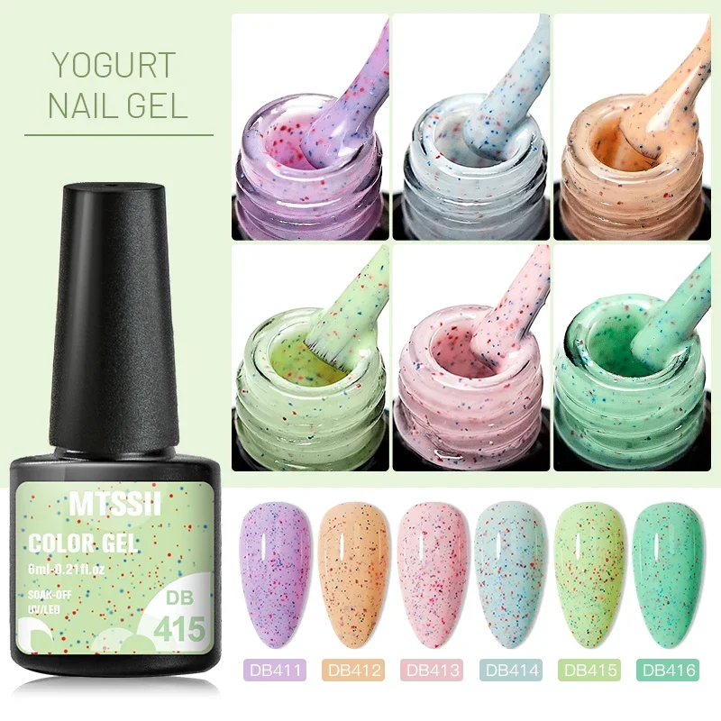 4PCS Yogurt Gel Polish Set | Manicure Nails | Semi Permanent Vernis Top Coat | UV LED Gel Varnish | Soak Off Nail Art | Gel Nail