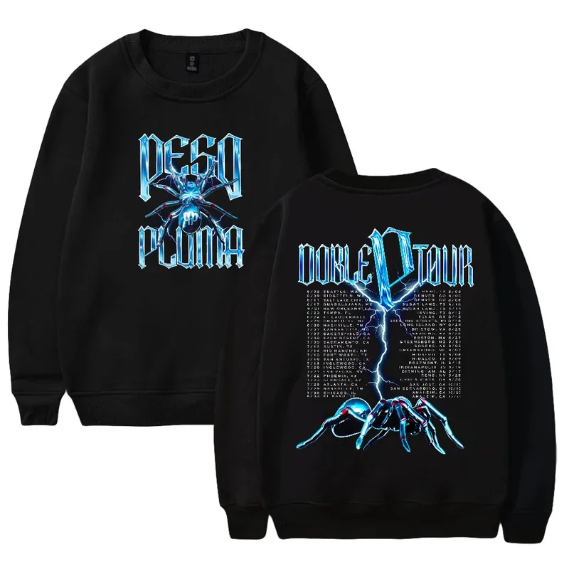 Peso Pluma Doble P Tour 2023 Tarantula Logo Sweatshirt Crewneck Long Sleeve Streetwear Women Men Sweatshirt Hip Hop Clothes