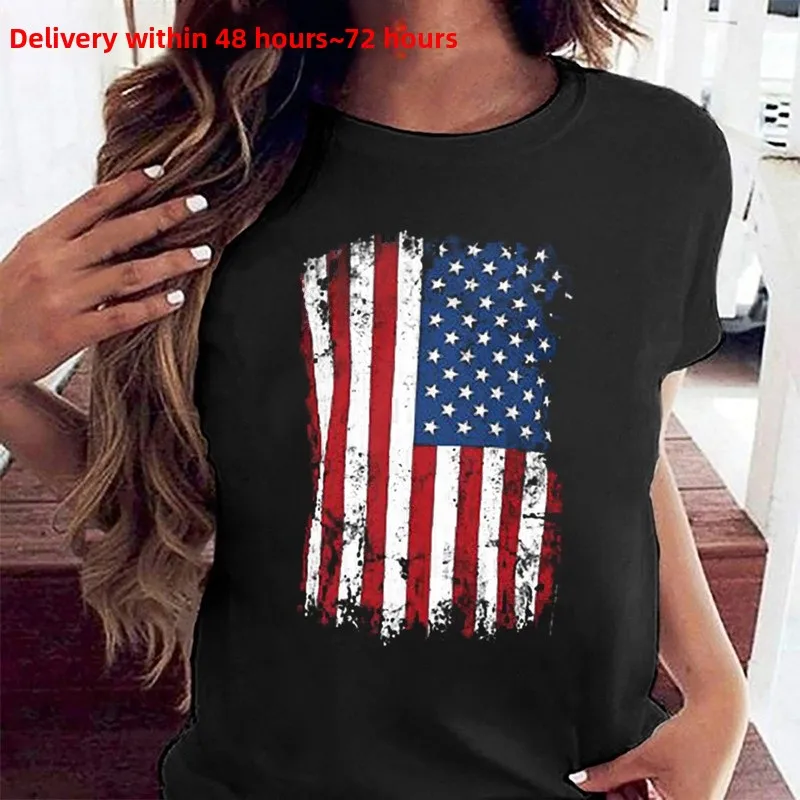 جديد حار بيع الموسم يوم الاستقلال إلكتروني طباعة عارضة قصيرة الأكمام تي شيرت ألياف البوليستر جولة الرقبة قصيرة الأكمام P... #1