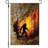 Halloween Bigfoot Garden Flag 12x18 Inch Double Sided, Farmhouse Yard Decor jjp