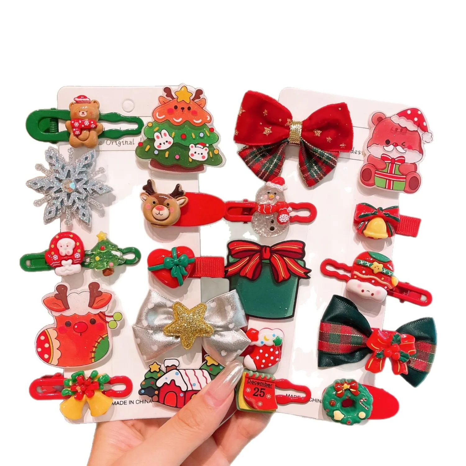

Christmas Children's Hair Clips Cute Cartoon Christmas Tree Girls' Hair Clips and Accessories Holiday Gifts for Friends