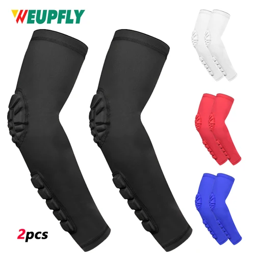 Imagen 1 del producto 2 fundas de codo para hombres y mujeres, soporte de compresión para brazos para gimnasio, antebrazo acolchado para entrenamiento, levantamiento, voleibol